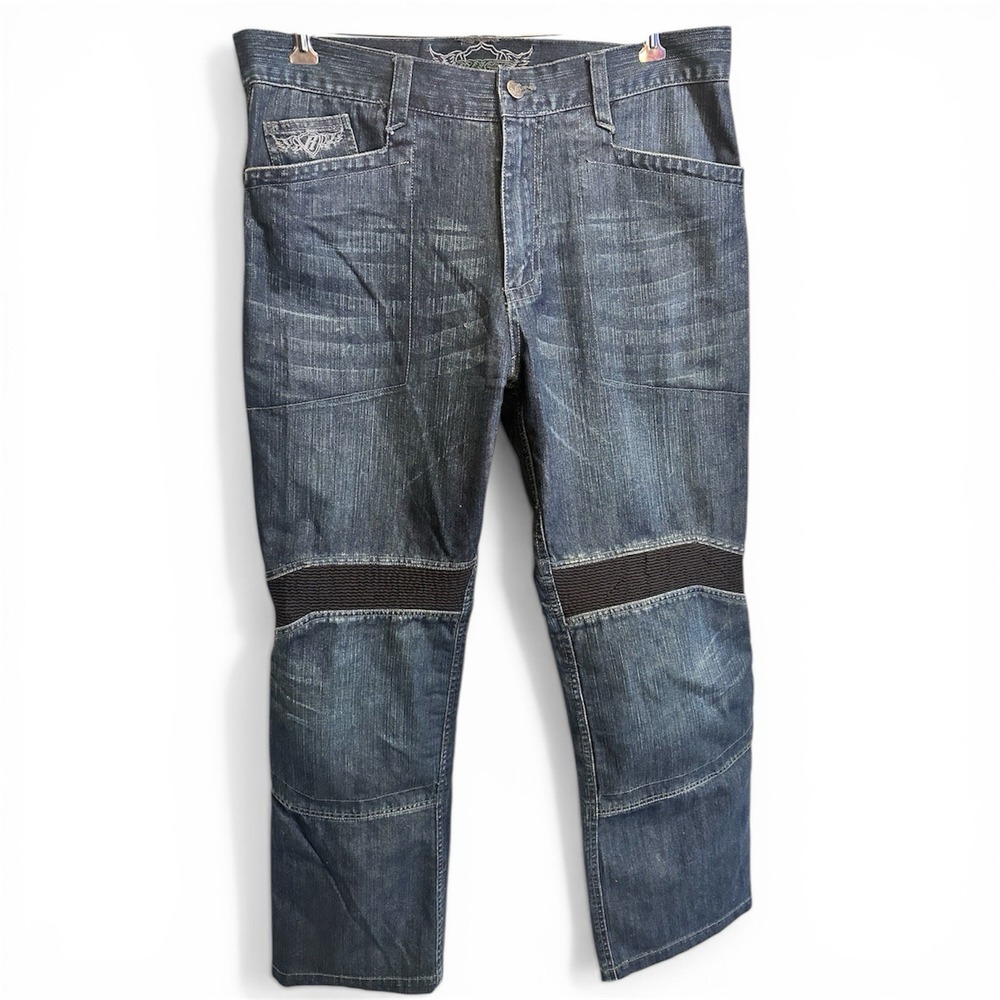 Rocket Jeans Mens 36 Blue Straight Moto Motorcycle Aramid Denim Reinforced